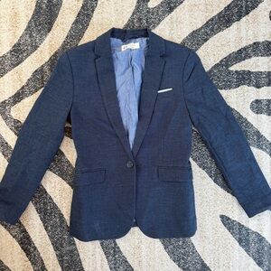 Boys H&M Navy Linen Blend Blazer Coat EUC 9-10